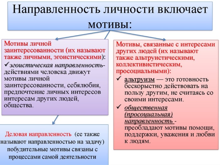 Направленность личности в психологии. Что это такое, структура, формы, виды