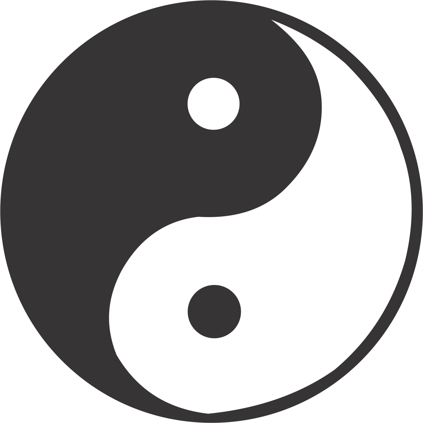 Инь белый или черный. Китайская Монада Инь-Янь. Символ китайской философии Инь-Янь.