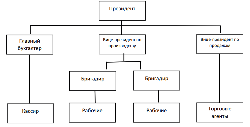 Линейная структура организации схема