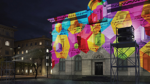 projection mapping on a building